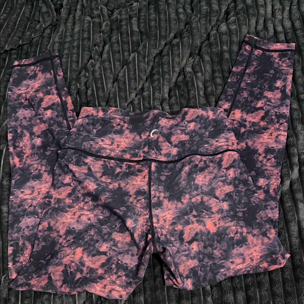 Women's Pink and Black Patterned Zyia Leggings